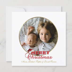 Convite Feliz Natal Script Poinsettia Monograma