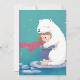 Convite Feliz Natal: Urso Polar e Ilustração Infantil