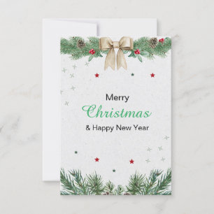 Convite Feliz Natal Verde e Moderno Branco