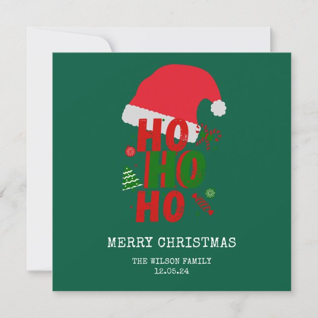 Convite Feliz Natal Vermelho e Verde (Frente)