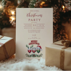 Convite Feliz Natal Vinho
