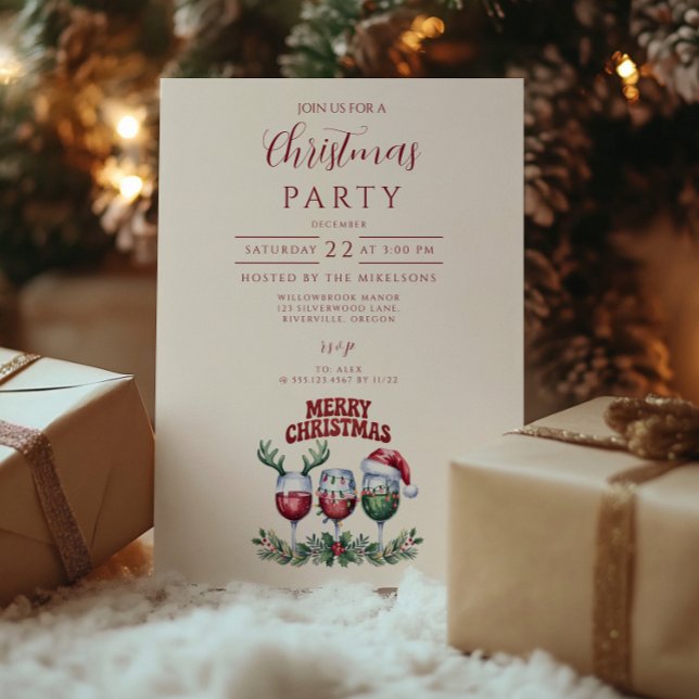 Convite Feliz Natal Vinho (Criador carregado)