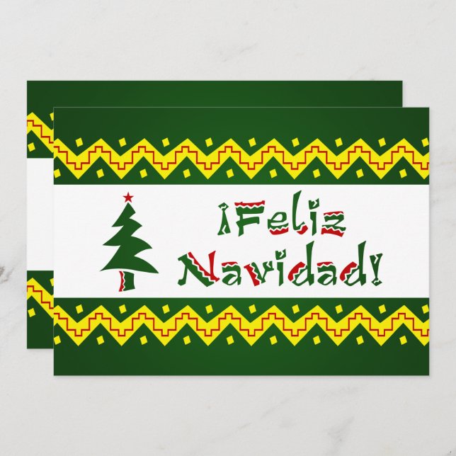 Convite Feliz Navidad arriba (Frente/Verso)