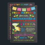 Convite Feliz Navidad Christmas Mistletoe Margaritas<br><div class="desc">Chalkboard Feliz Navidad Christmas Mistletoe e Margaritas Invitation com tipografia divertida. Apresenta papel picado banner,  holly,  taco e Margarita. Excelente para qualquer celebração de Natal no México.</div>