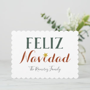 Convite Feliz Navidad estrela de Natal minimalista feriado