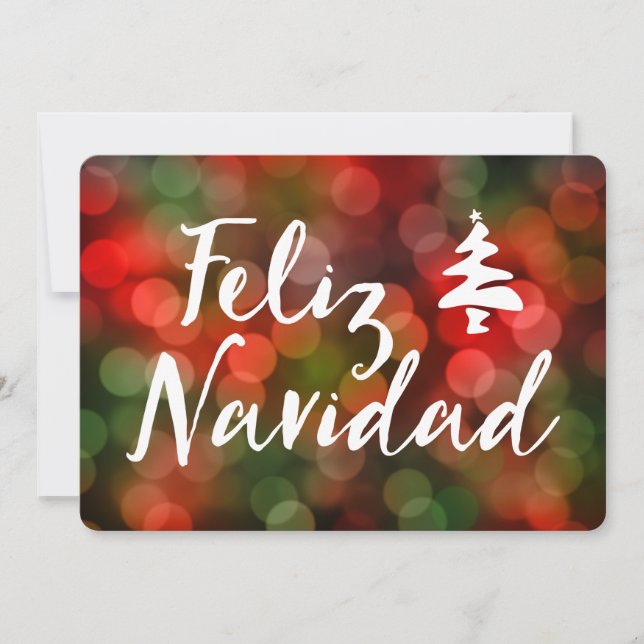 Convite Feliz Navidad (luzes bokeh) (Frente)