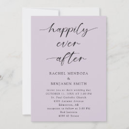 Convite Feliz Nunca Depois De Casar Escrita Roxo Elegante