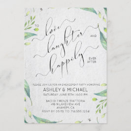 Convite Feliz Nunca Depois Do Noivado Verde Moderno