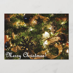 Convite Feliz Ouro de Natal Borboleta