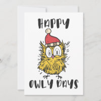 Feliz Owly Days Engraçado Papai noel Coruja