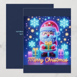 Convite Feliz Papai noel de Natal Presente