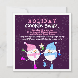 Convite Feliz para Neves de Cookie Swap de Férias