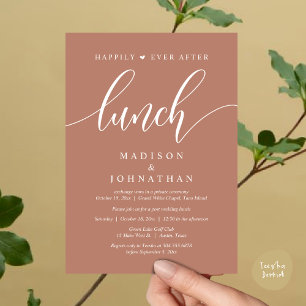 Convite Feliz Para Sempre Após O Almoço, Casamento Poste