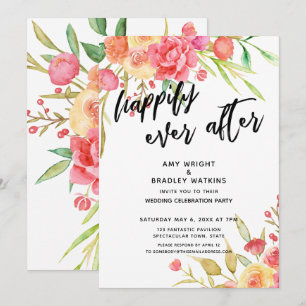 Convite Feliz Para Sempre Depois Da Recepção de casament