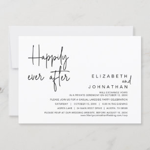 Convite Feliz Para Sempre, Festa de Elopemento de Casament