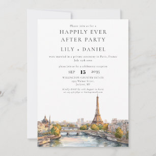 Convite Feliz Para Sempre Paris França Casamento