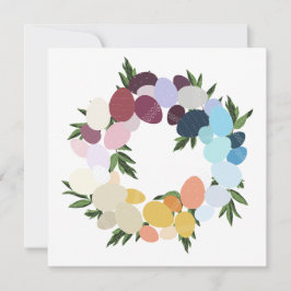 Convite Feliz Páscoa. Coroa de Férias Vintage. 