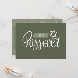 Convite Feliz Páscoa Seder Pesach Verde Sólido