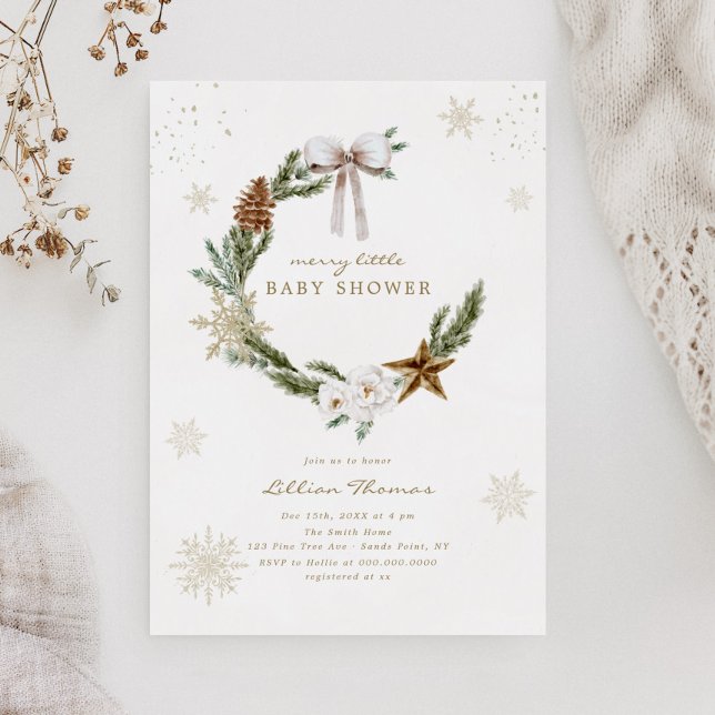 Convite Feliz Pequeno Chá de fraldas Fundo do Arco Neutro (Criador carregado)