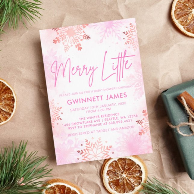 Convite Feliz Pequeno Chá de fraldas Rosa (Criador carregado)