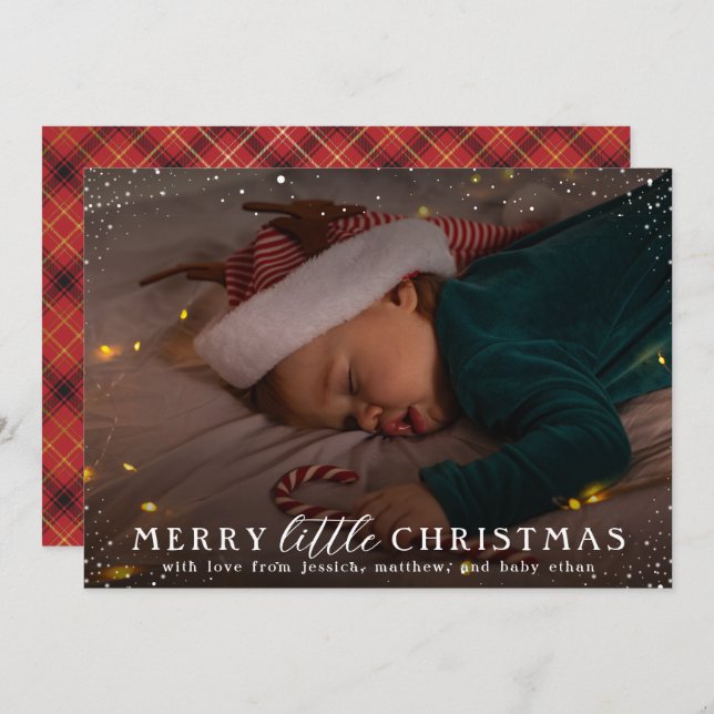 Convite Feliz pequeno Natal | Feriado De Bebê Fresco (Frente/Verso)