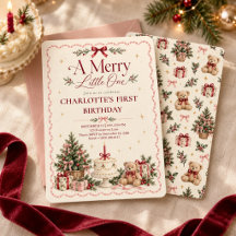 Feliz Pequeno Um Natal Primeiro Aniversário Teddy
