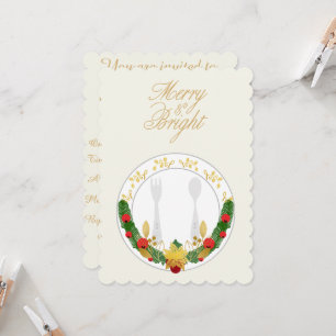 Convite Feliz personalizável e Janto de Natal brilhante