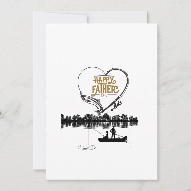 Convite Feliz pesca de Dias de os pais no lago (Frente)