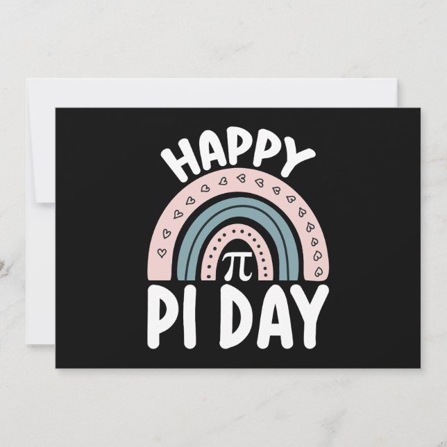 Convite Feliz Pi Day Boho Rainbow Mathemat (Frente)