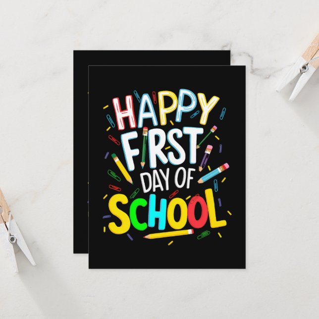 Convite Feliz Primeiro Dia de Volta às Aulas (Frente/Verso In Situ)