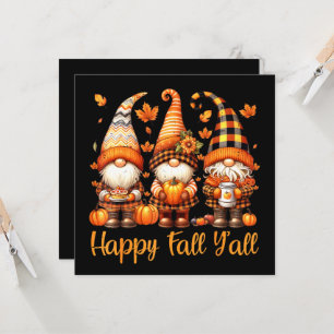 Convite Feliz Queda Todos Vocês Gnomo Pumpkin Outono Ação 