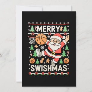 Convite Feliz Swishmas Natal Feio Basquete Papai Noel