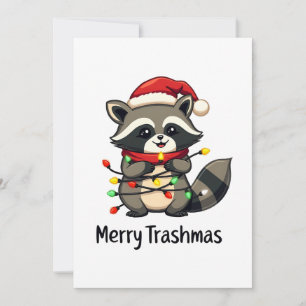 Convite Feliz Trashmas Guaxinim Divertido Natal Feriado