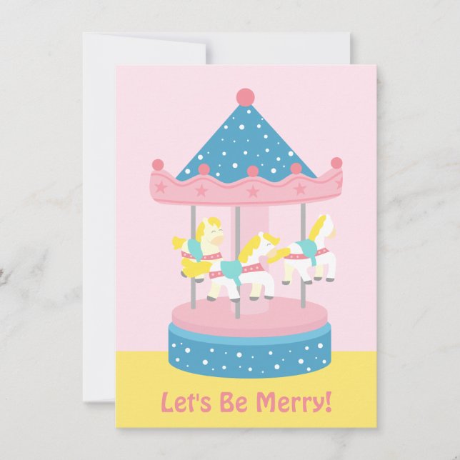 Convite Feliz vai em volta da Festa de aniversario de meni (Frente)