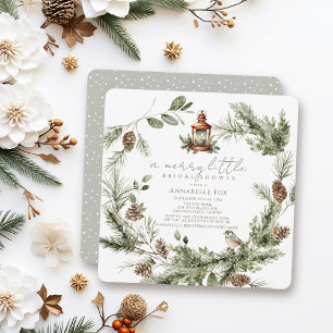 Convite Feliz Verde por Wreath Pequeno Chá de panela