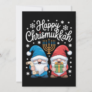 Convite Felizes Gnomos do Chrismukkah Menorá Hanukkah Nata