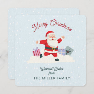 Convite Felizes Papais noeis, azul claro Natal