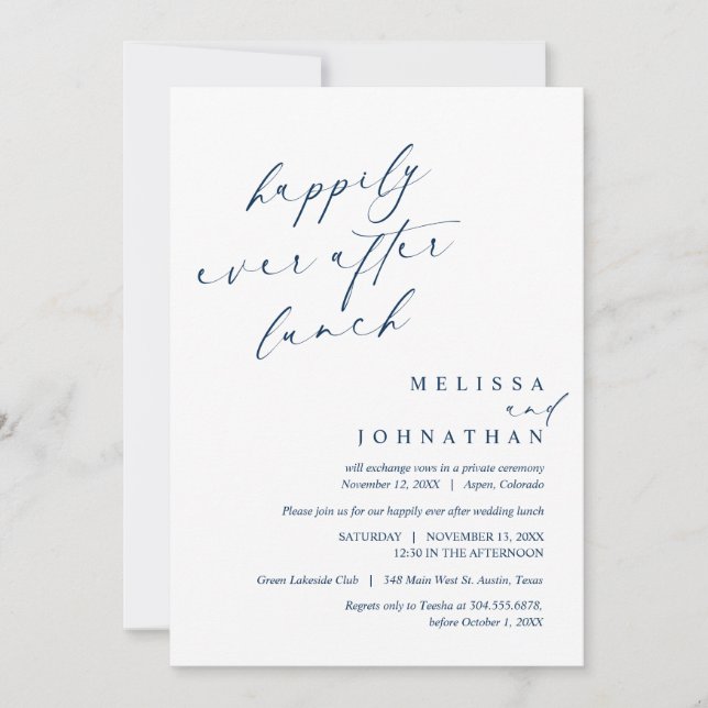 Convite Felizmente Depois Da Celebração Do Almoço De Casam (Frente)