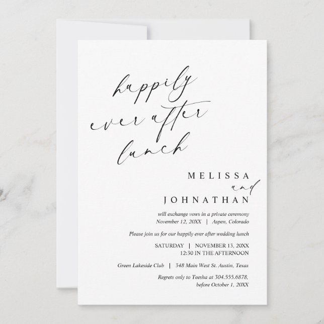 Convite Felizmente Depois Da Celebração Do Almoço De Casam (Frente)