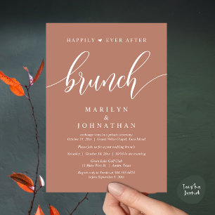 Convite Felizmente Depois De Brunch, Poste Casamento