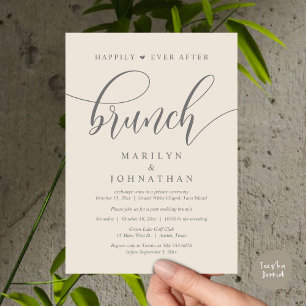 Convite Felizmente Depois De Brunch, Poste Casamento