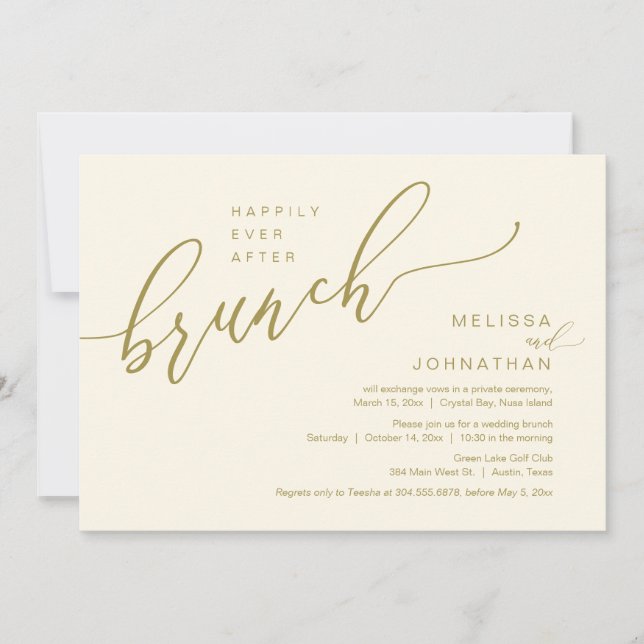 Convite Felizmente Depois De Casar O Brunch (Frente)
