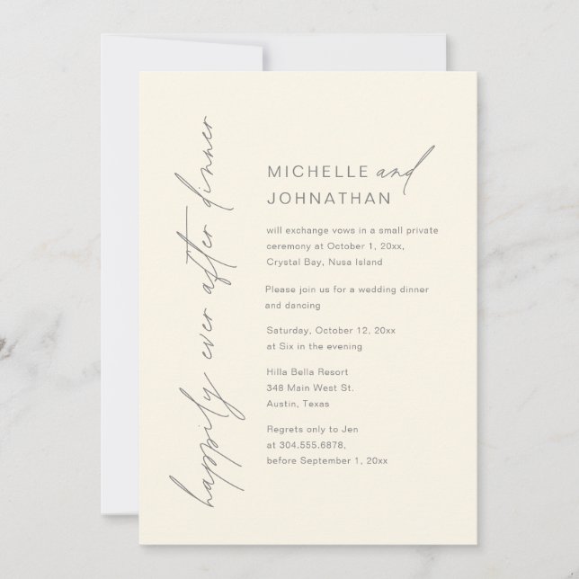 Convite Felizmente Depois do Janta, Partido do Elopemento  (Frente)