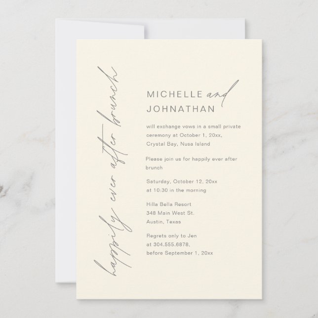 Convite Felizmente Depois do Janta, Partido do Elopemento  (Frente)