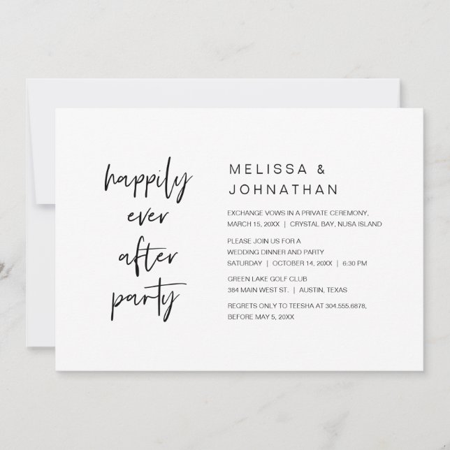 Convite Felizmente Depois, Janto do Partido do Elopemento  (Frente)