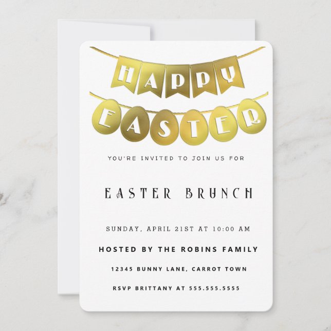 Convite Felz pascoa Dourado (Frente)