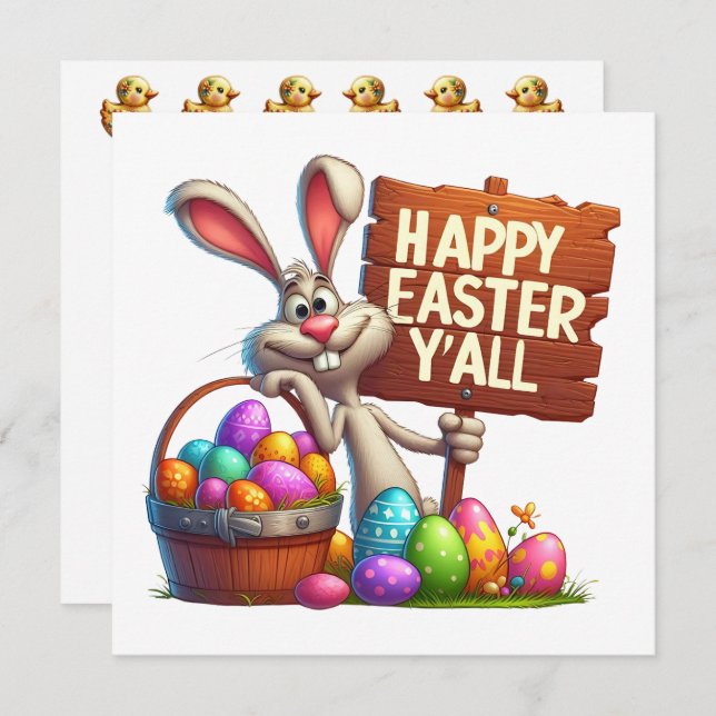 Convite Felz pascoa Y'All (Frente/Verso)