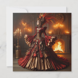 Convite Fênix Fire Queen Steampunk Victorunk Industrial