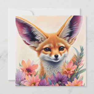 Convite Fennec Fox Floral Art