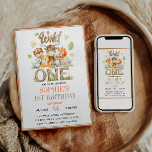Convite Fera de um ano Festa de Aniversário Safari Jungl